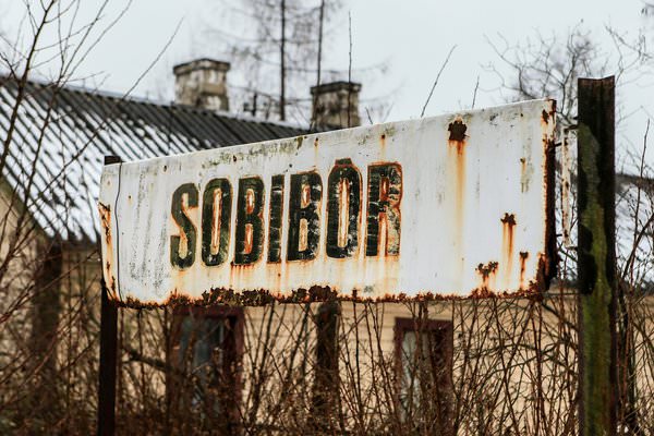 A sign for Sobibor, the site of the former extermination camp. ANTON DENISOV / SPUTNIK VIA ASSOCIATED PRESS
