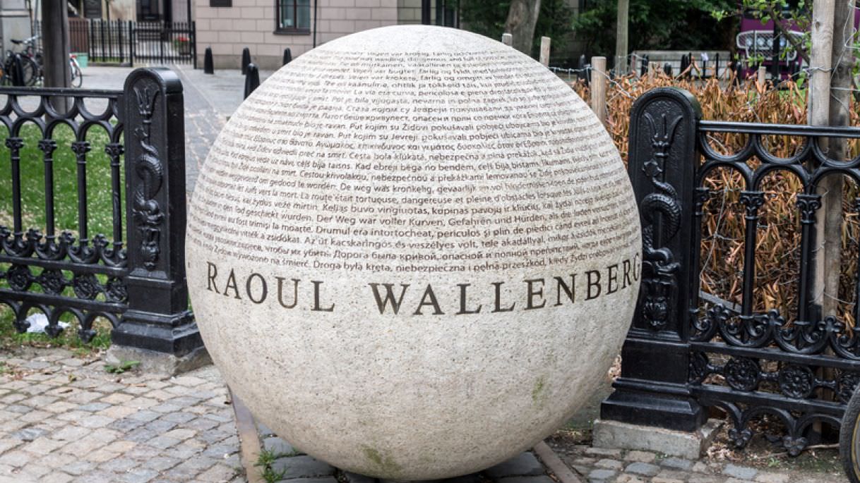 A large sphere with the name Raoul Wallenberg and names of people he saved in World War II on the Berzelii park in downtown Stockholm, Sweden.© Alexandre Fagundes De Fagundes | Dreamstime.com 