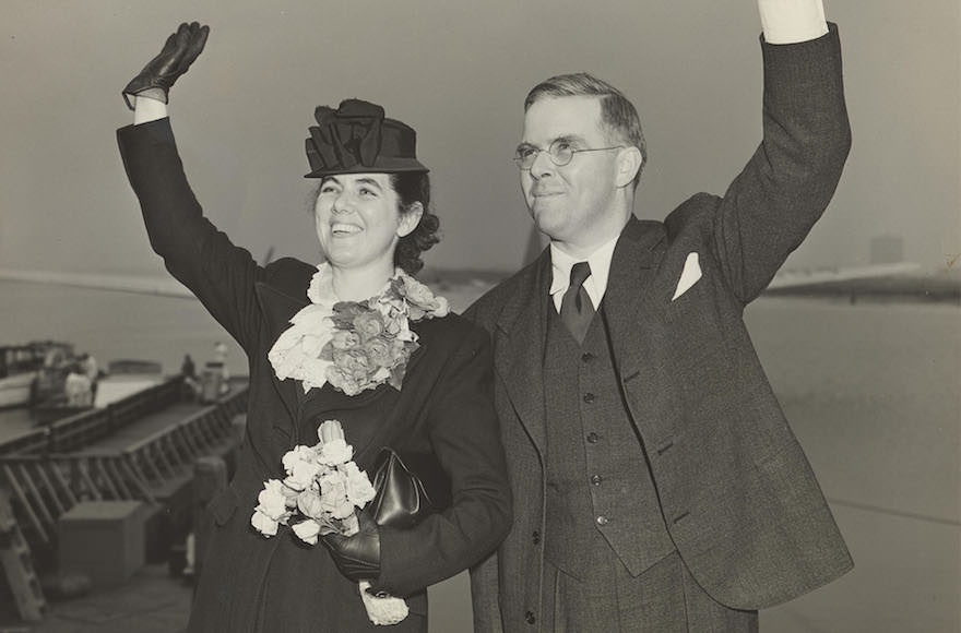 Martha and Waitstill Sharp departing New York Harbor for Prague in 1939. (Courtesy of Sharp Family Archives)