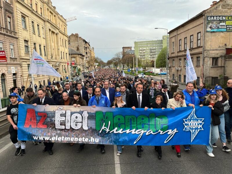 5,000 marchers at the Hungarian March of the Living in the streets of Budapest International
